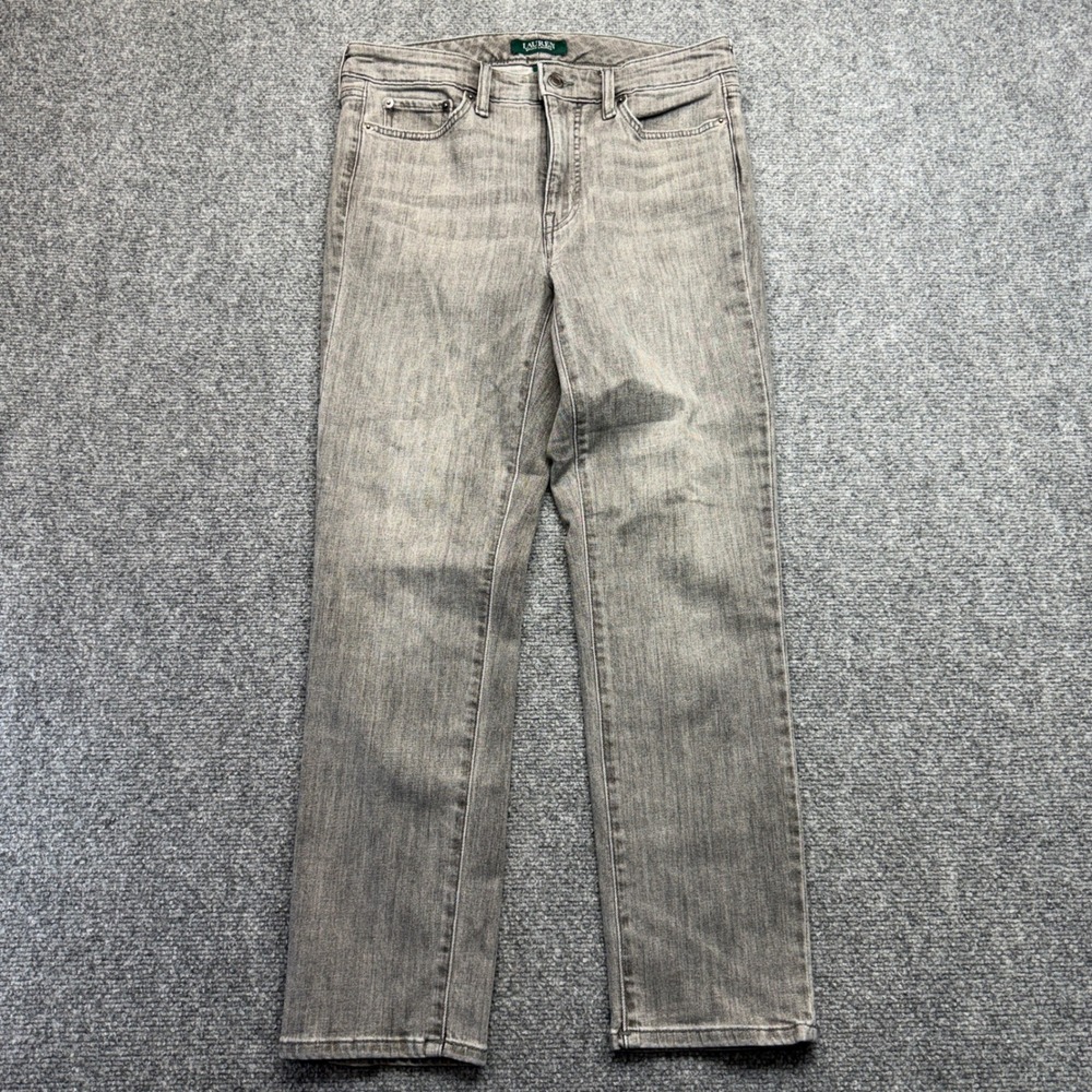 Lauren Ralph Lauren Womens Gray Straight Leg Jeans Size 6 Classic Denim